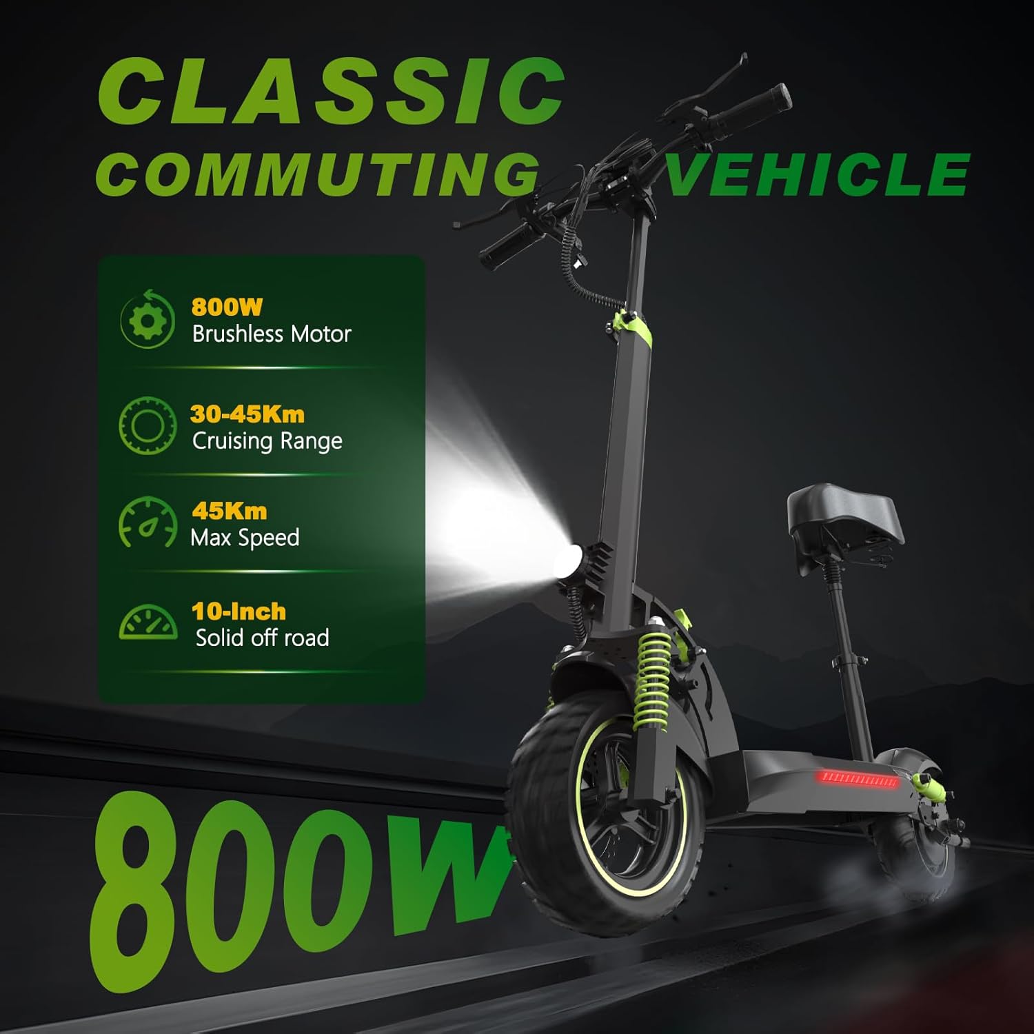 M4 Foldable Electric Scooter | 48V800W Motor | 45km/h Speed | 45km Range | 10