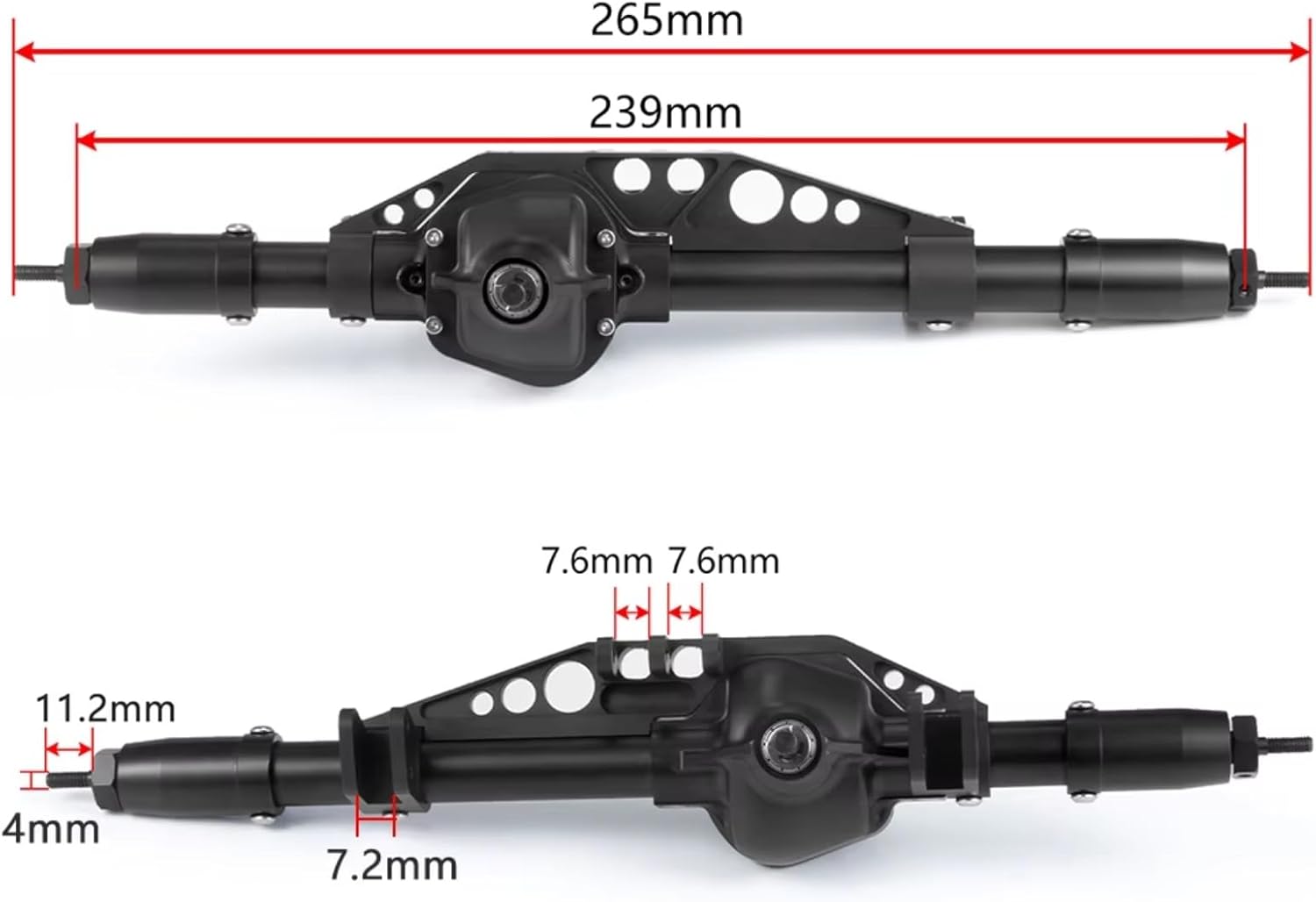 Compatible with Axial for Wraith 90018 90053 90048 RR10 1/10 RC Cars Parts Metal and Front and Middle Rear Axles Set RC Front and Rear Axle(1Set)