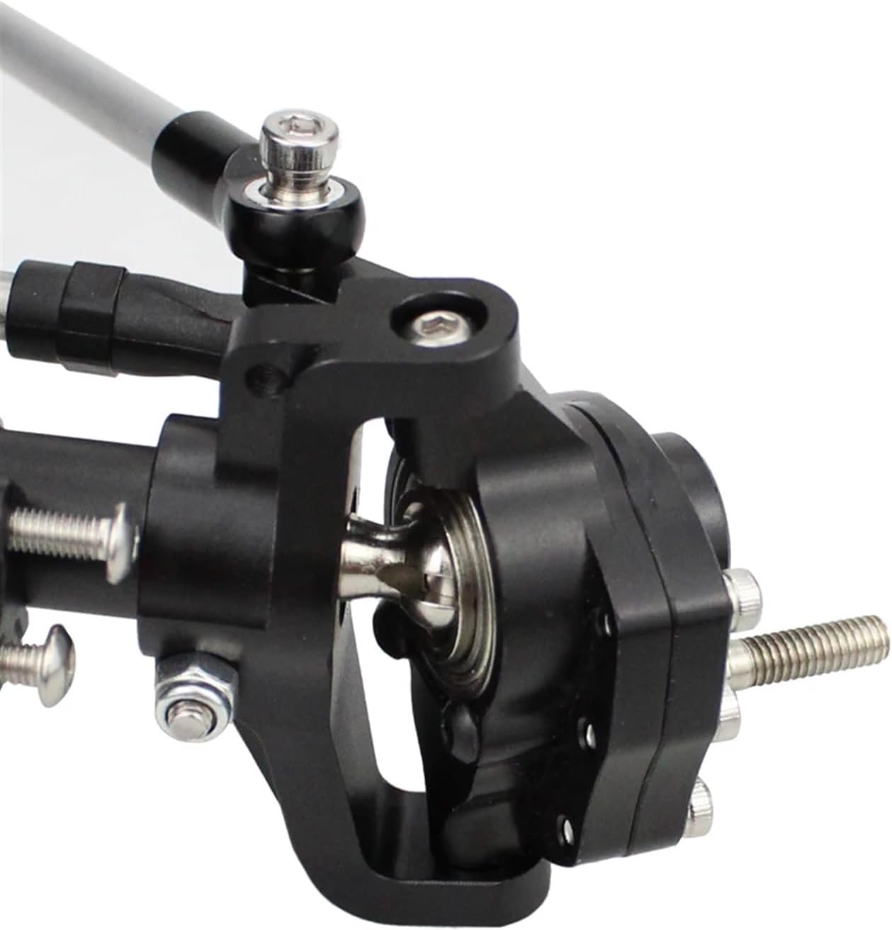 Compatible with Axial for SCX10 II 90046 90047 V2 for Wrangler Aluminum Alloy CNC Front Rear Portal Axle Diff Locked Portals 1/10 RC Car RC Accessories(Silver)