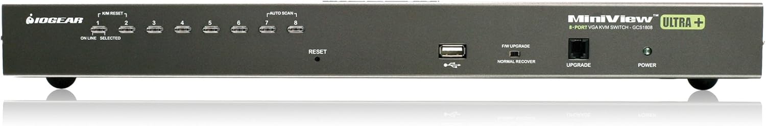 IOGEAR 8-Port USB PS/2 Combo VGA KVM Switch with Full Set of Cables, (GCS1808KIT)