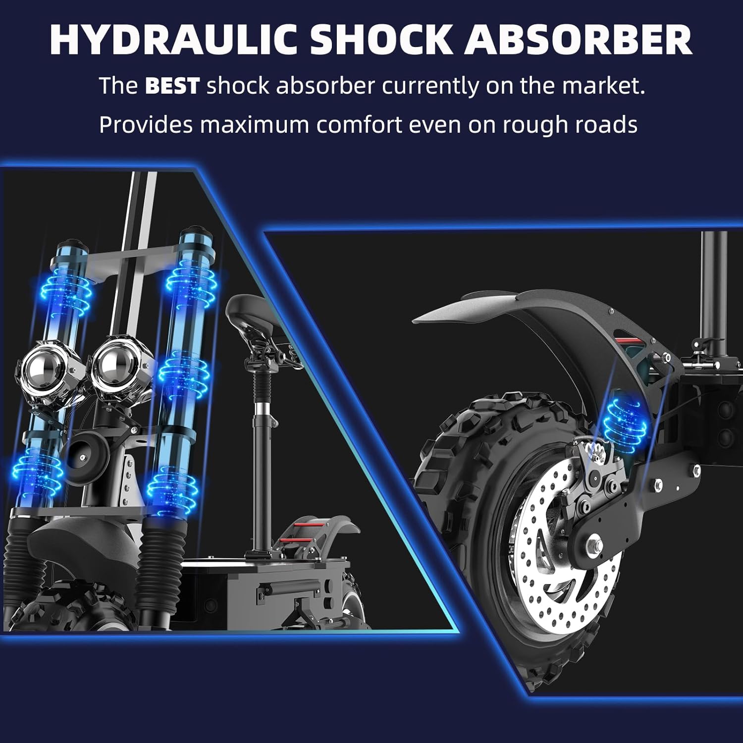 X60 Adult Electric Scooter with Seat – 50 mph Max Speed, 60 Miles Range, 6000W Dual Motor, Foldable Design & 3-Year Battery Life