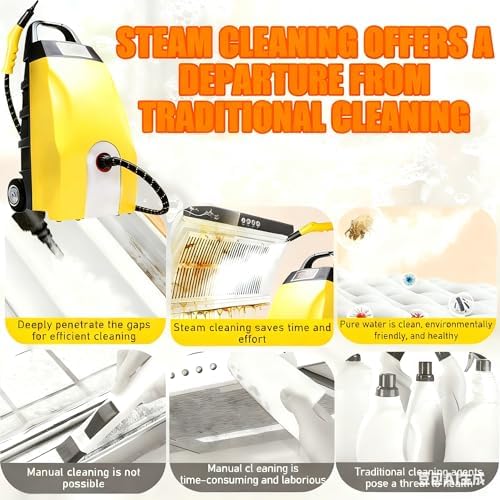 Multi-Purpose High Temp Steam Continuous Cleaner, Steam Cleaners, 3.5L Large Water Tank Steamer with 2500W Power Instant 40-Second Heat-Up