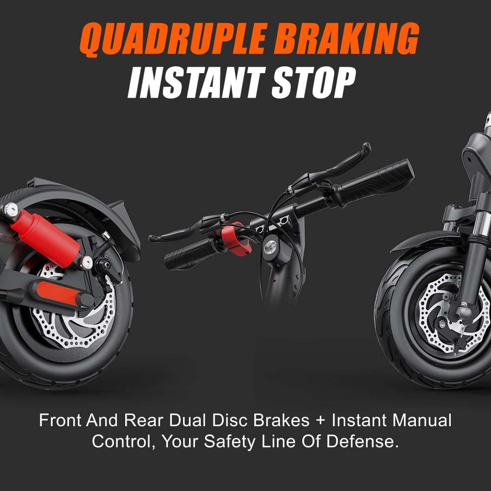 HX X9B Electric Scooter for Adult, 500W Motor, 48V20Ah Removable Battery, Foldable E Scooter, 24 MPH Speed, 25-31 Miles Range, Front and Rear Dual Shock Absorbers, 10'' Solid Tire, LCD Display, APP