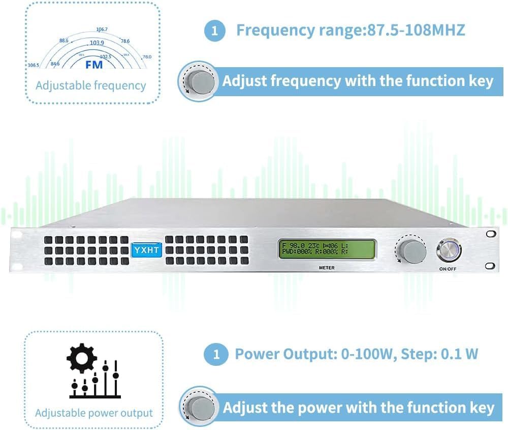 Long Range Radio Professional 100watt FM Broadcast Transmitter for Church Radio Station, FM Broadcast Transmitter 100W