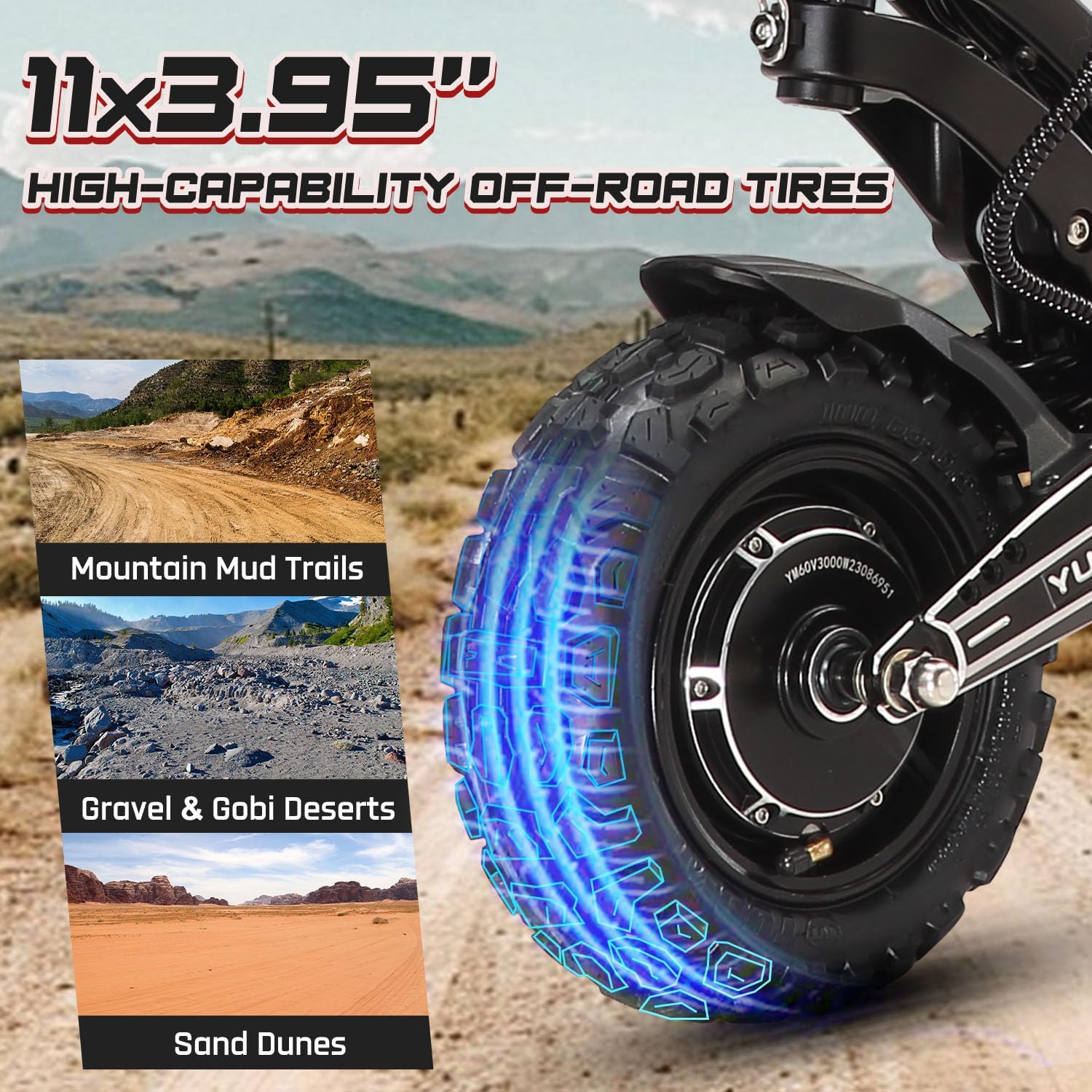 M YUME SCOOTER Raptor 6000W Motor Scooter, 50MPH 56/60 Miles 60V 27/30AH Electric Scooter for Adults, 11