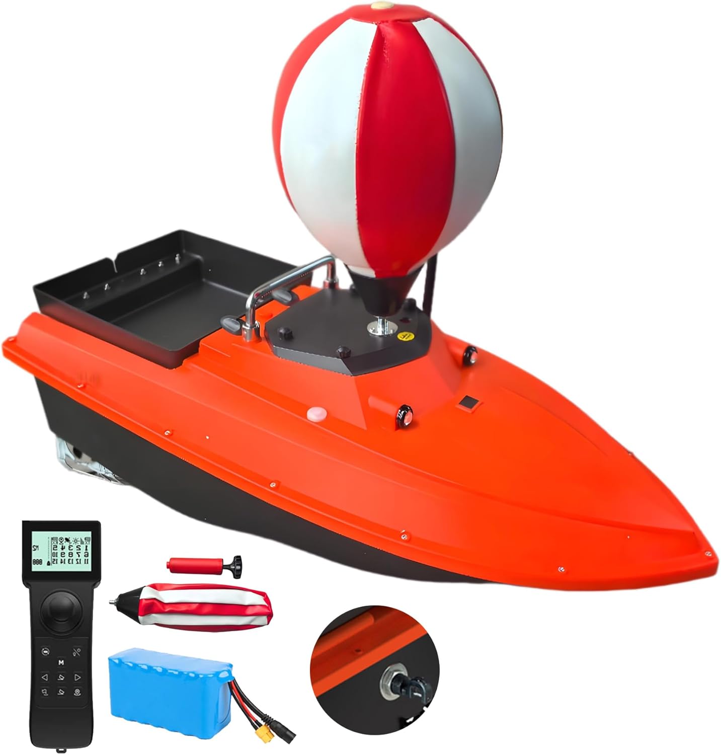 High Speed RC Fishing Bait Boat for Ocean Lake Fishing with GPS, 500M Range, 4.5KG Load, Cruise Control