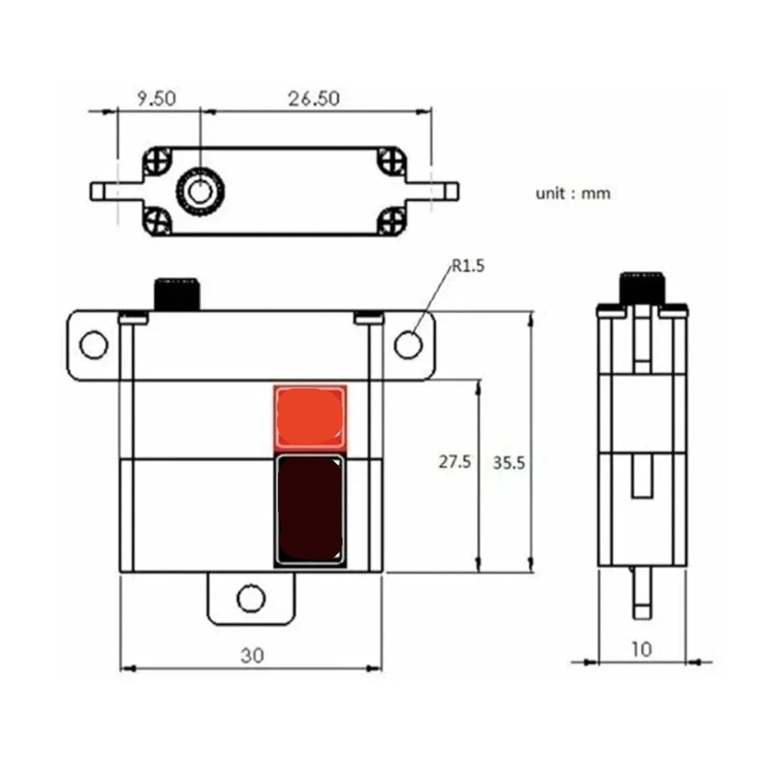 7kg FT3325P Metal Gear Digital Servo 6V RC Drone Glider 120 Degree Angle(4PCS FT3325P 7KG)