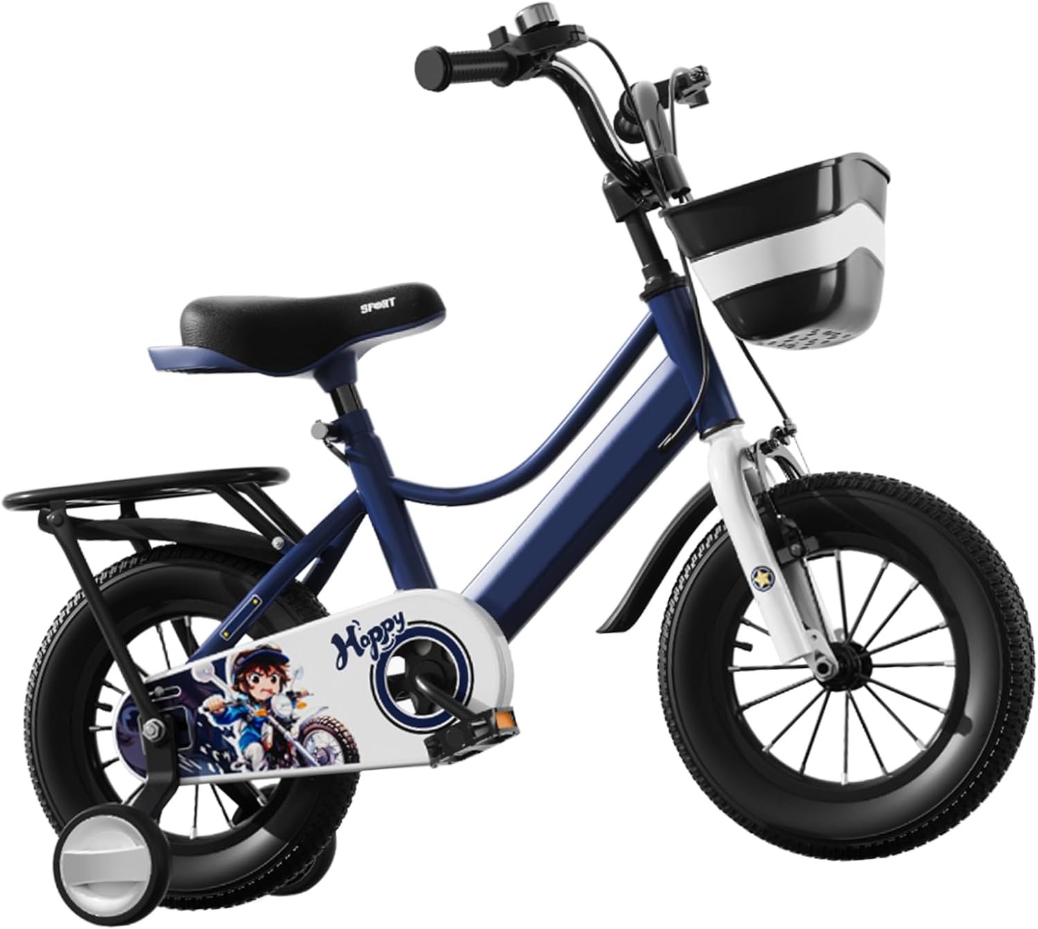 Asixxsix Kids Bike, 14 16 Inch Children Bicycle with Triangle Steady Auxiliary Wheels and Dual Brakes, Fully Enclosed Chain Guard, for Boys Girls Ages 3 12 Years Old Rider Height 95 120cm