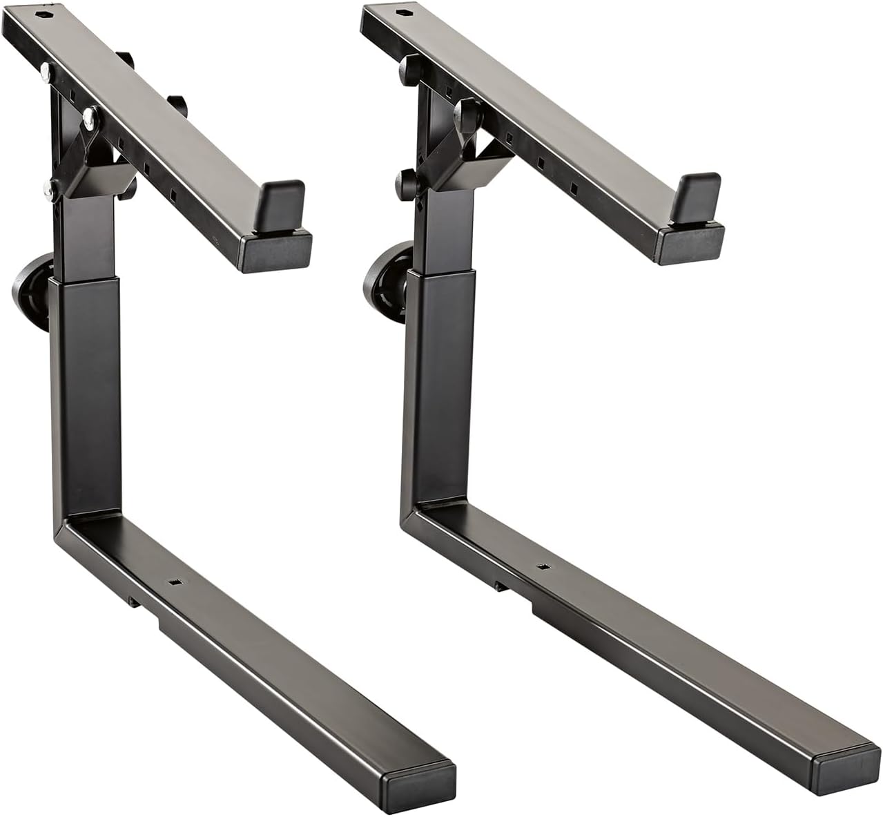 K&M Konig & Meyer 18811.000.55 Keyboard Stacker | Compatible w/ K&M Omega Table Style Stand | Add Keyboard, Laptop, Midi Controller, Mixer | Height/ Tilt/ Width Adjustment | Steel | German Made Black