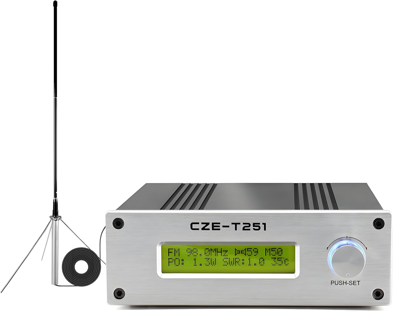 25W Long Range FM Broadcast Transmitter for Drive-in Movie, Church Parking Lot, Lights Fireworks Show,Fireworks Display,School, Supermarket Events with 3.5mm Mic Jack