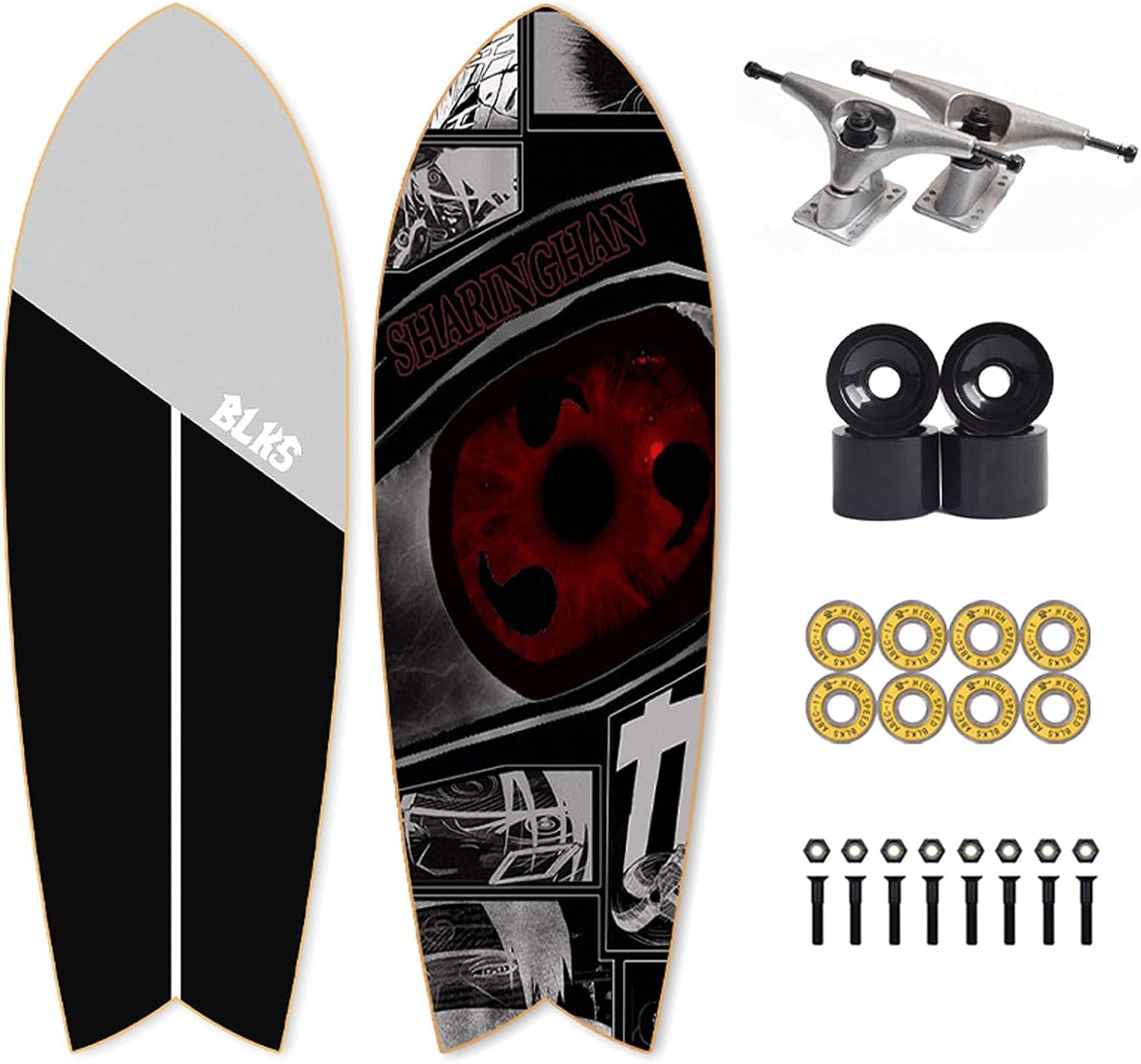 VOMI Surfskate Land Surfing Skateboard CX4 Carving Truck Ski Practice Board ABEC-11 Bearing Maple Wood Surfskate 75×24cm Suitable for Children Teenagers Youth and Adults