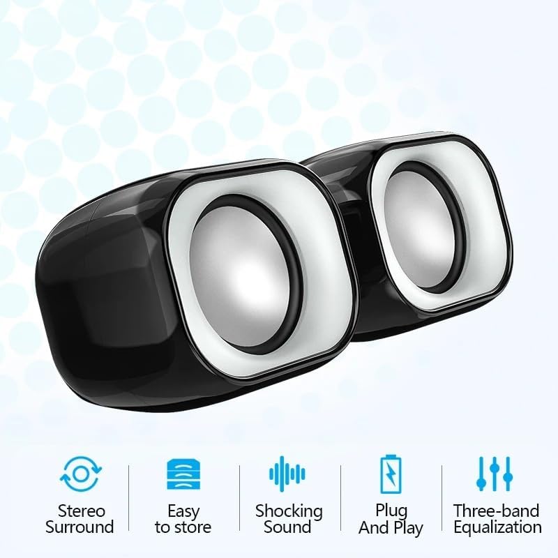 Multimedia Speaker Mini Stereo Surround Sound Tri-Band Equalization Suitable for Laptop Desktop TV
