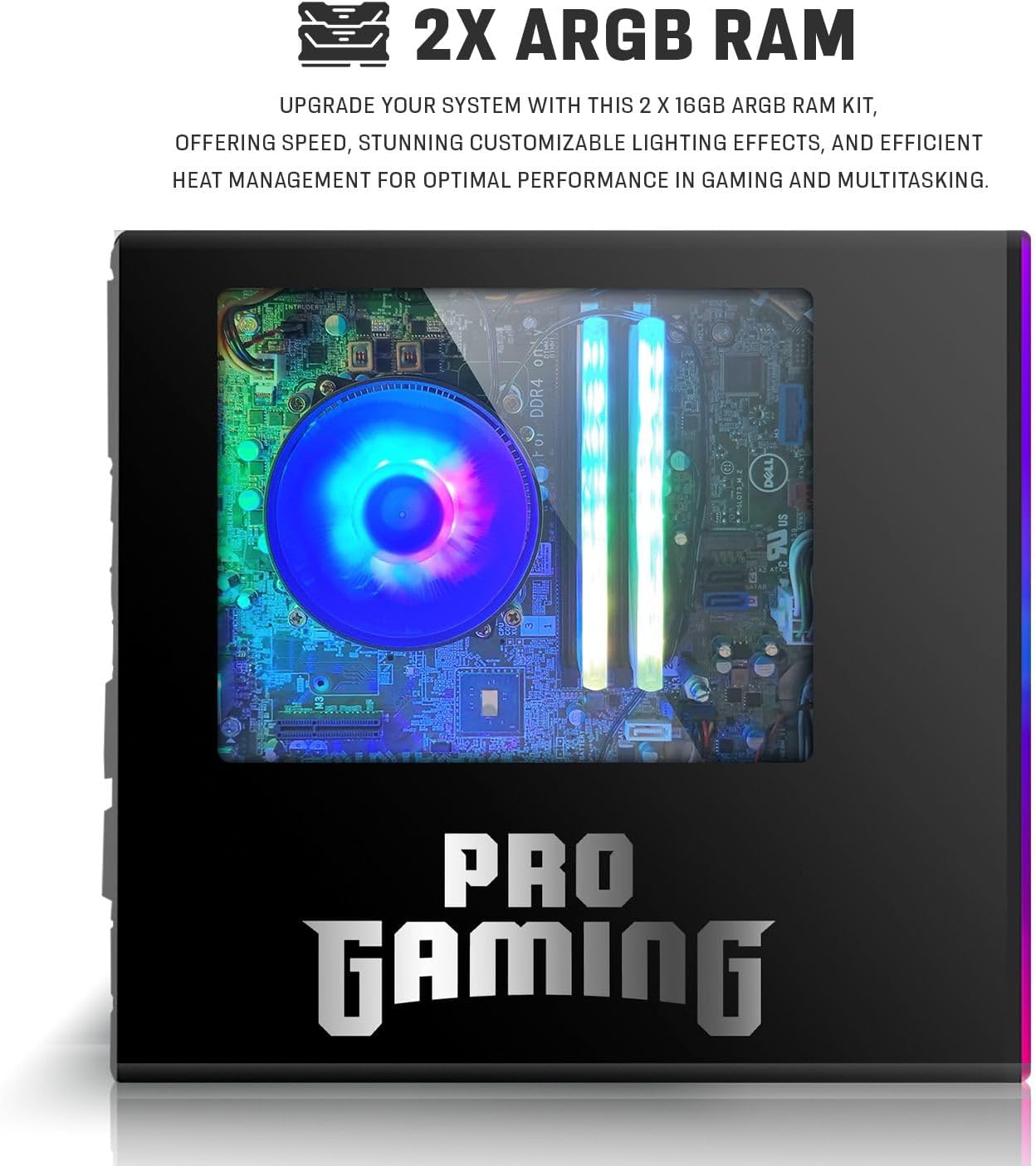 TechMagnet RGB Desktop Computer PC - Core i5, 32GB ARGB RAM, 512GB SSD, GT-1030, 32 inch Curved Monitor with RGB Keyboard with AI-Enabled Copilot Key, Mouse and RGB Headphone, Windows 11 (Renewed)