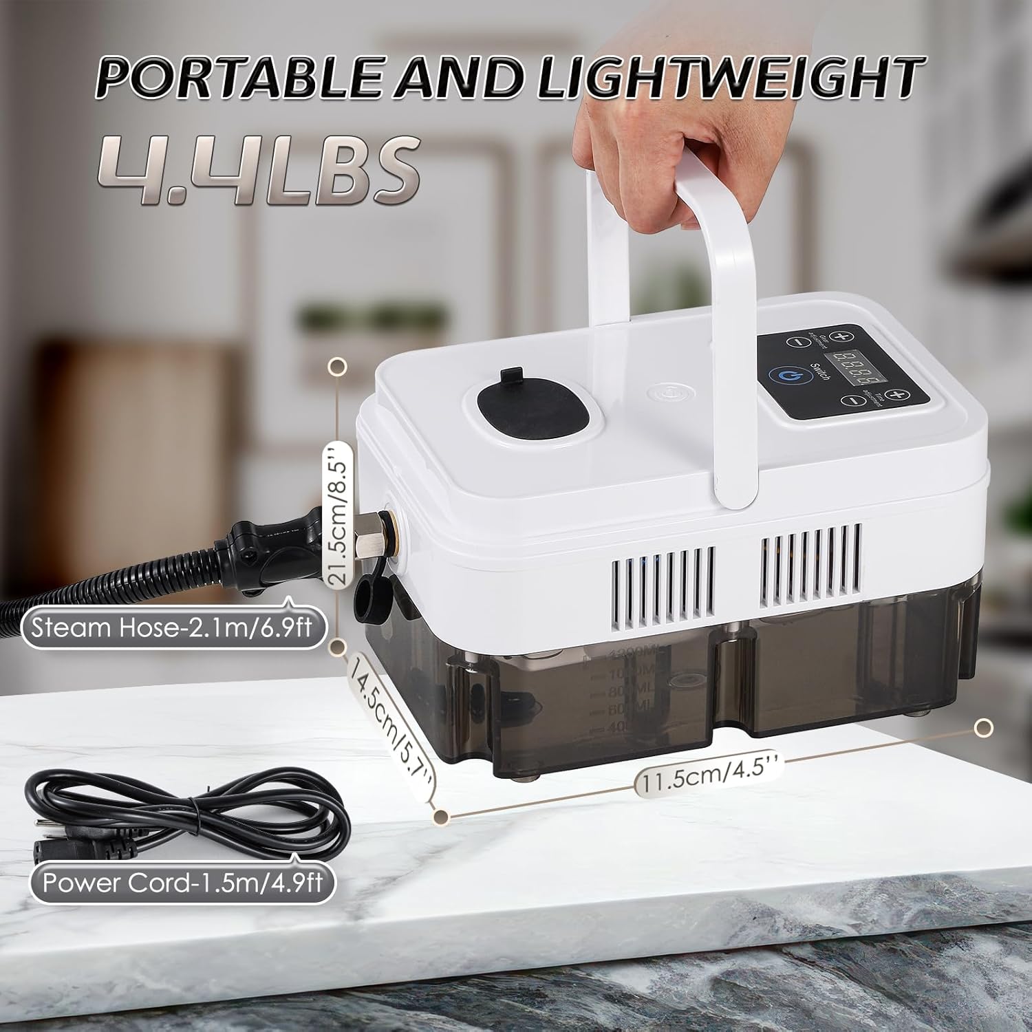 Hapyvergo Timing Steam Cleaner, Extra 2 Nylon Brush, 2 Brass Brush