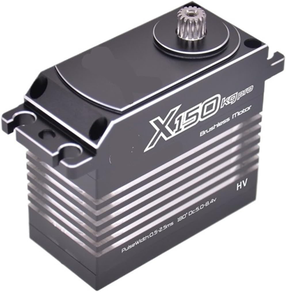 150KG High Torque High Pressure CNC Aluminum Shell Metal Gear Brushless Waterproof 1/6 Scale Giant Servo Suitable for Large Models