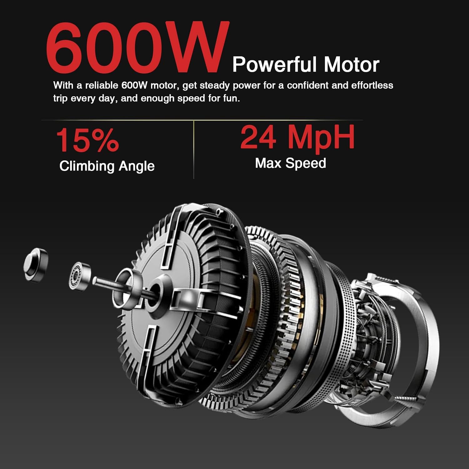 M1 Electric Scooter for Adults - 600W Motor, 10