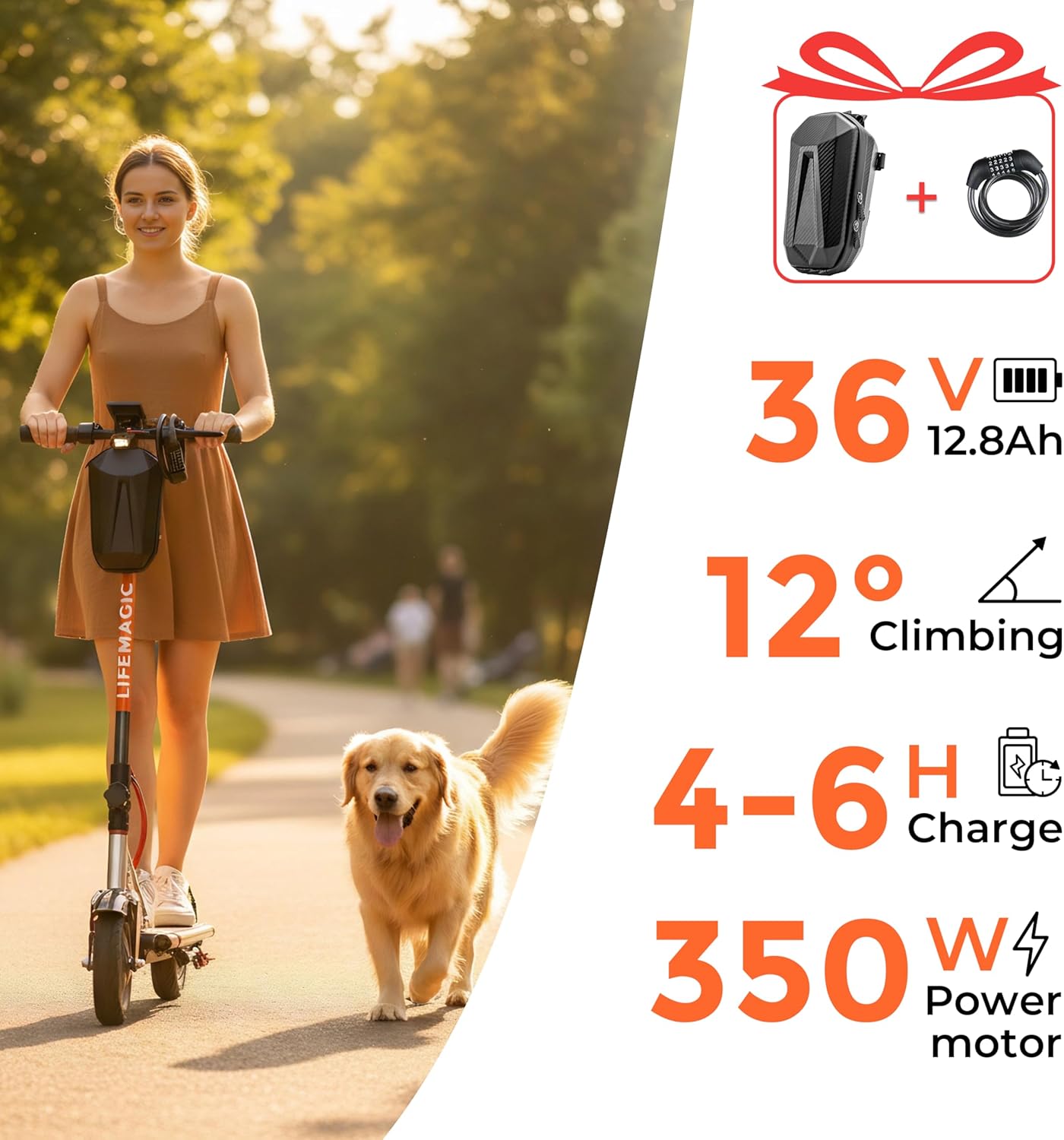 Ultralight Foldable Electric Scooter for Adults, 26 lbs Carbon Fiber, 22 MPH & 22 Mile Range, 350W Motor, 10