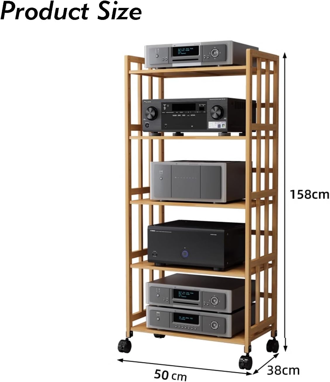 YLQFGUVWK 5 Tier AV Media Cabinet Stand Component Cabinet