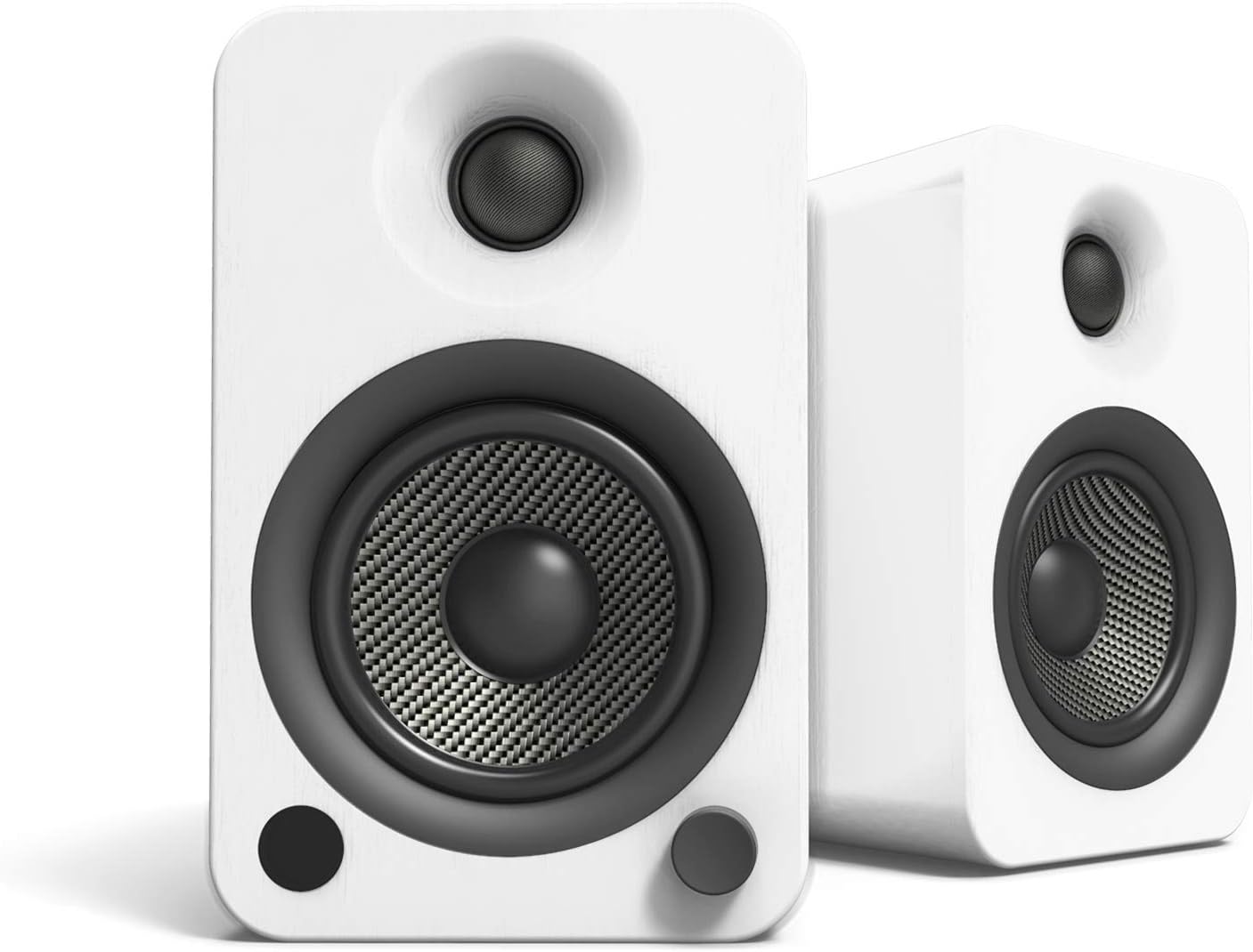 Kanto YU4MW Powered Speakers with Bluetooth and Built-in Phono Preamp | Auto Standby and Startup | Remote Included | 140W Peak Power | Pair | Matte White