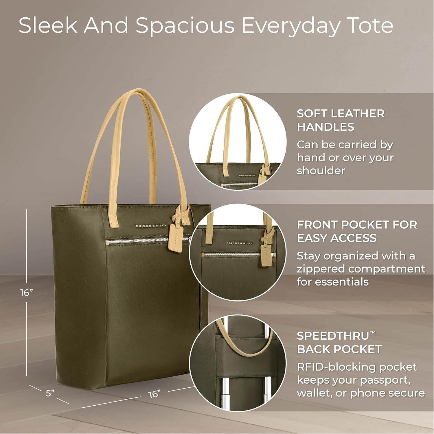 Briggs & Riley Vertical Tote Bag - Nylon Tote Bag for Weekend Travel & Work, Fits 15