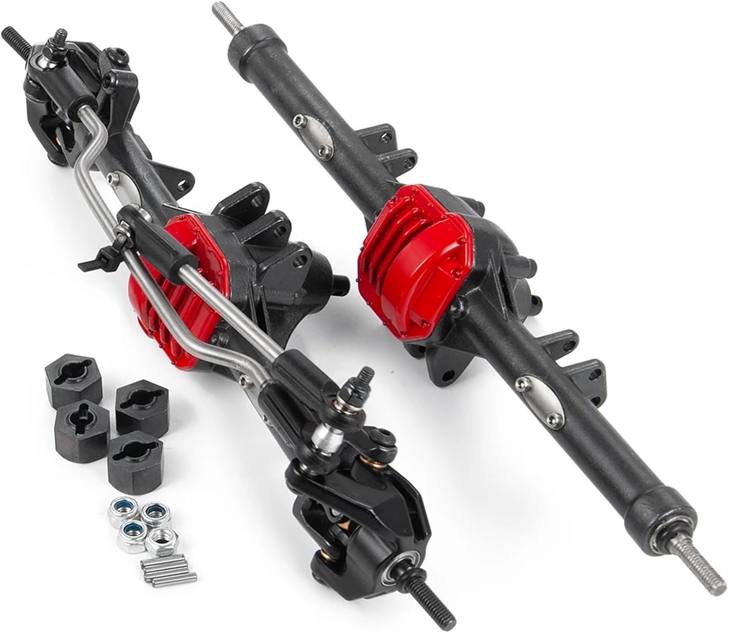 RC Repairs Models For Axial For SCX10 II 90046 90047 90059 90060 1/10 Metal Straight Complete Axle Front And Rear Axle RC For Rock Crawler Car(1set)