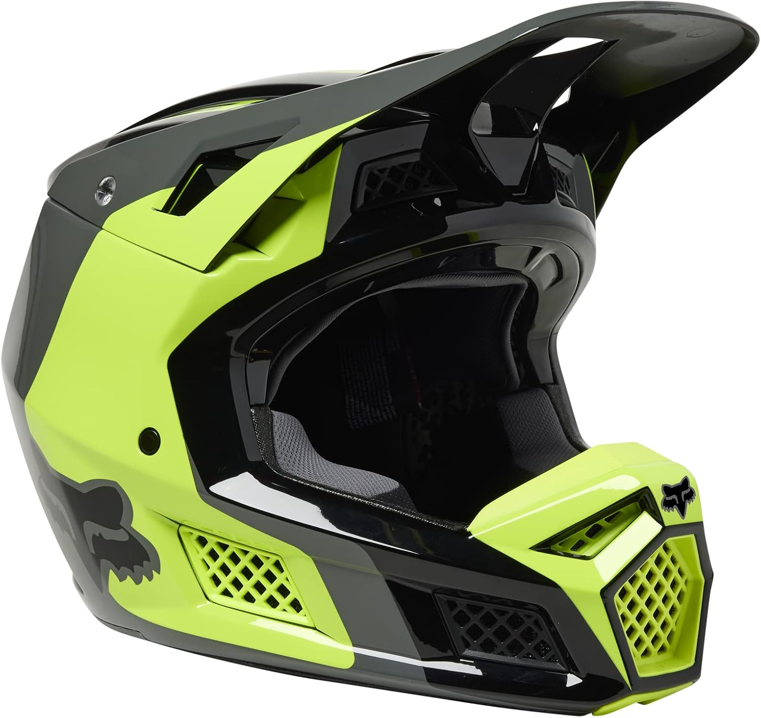 Fox Racing Unisex V3 RS Motocross Dirt Bike Helmet, Fluorescent Yellow, Small