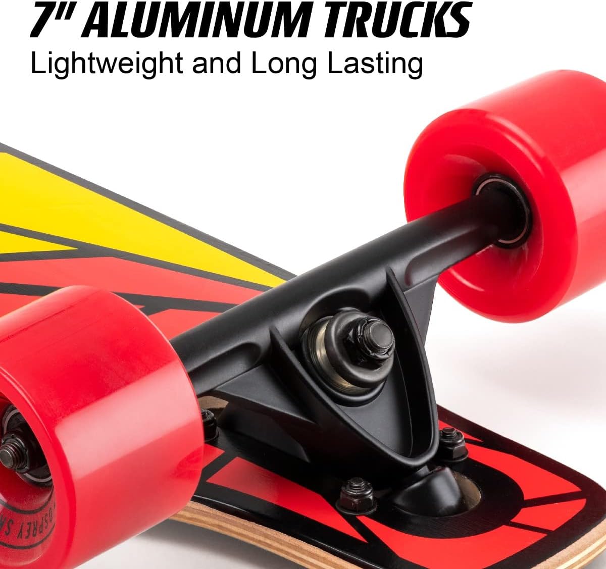 Osprey Twin Tip Longboard 39 inch Canadian Maple Deck, Complete Skateboard, for Adults, Kids and Beginners, Multiple Colours