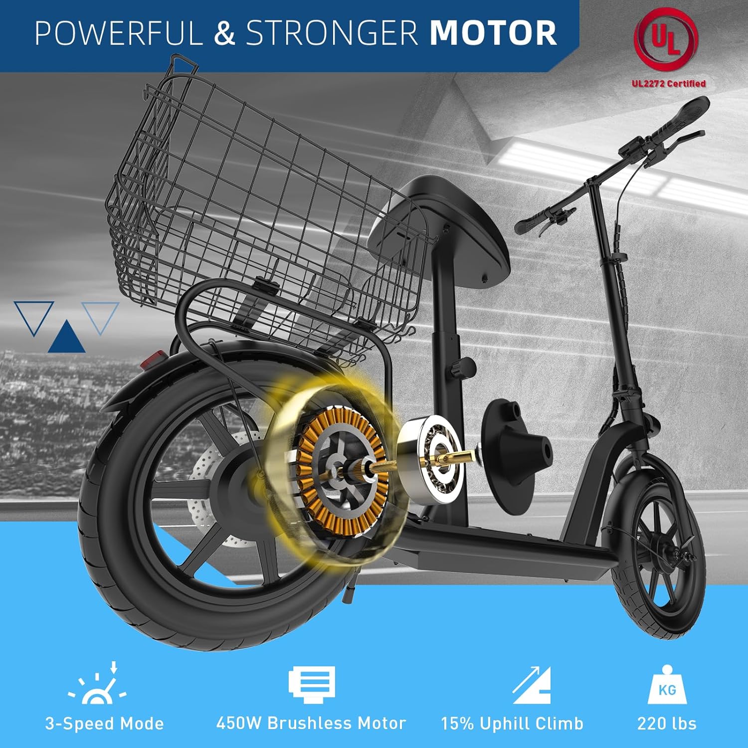 Hiboy VE1 PRO/ECOM 14 Electric Scooter - 500W/450W Motor Electric Scooter for Adults - 16