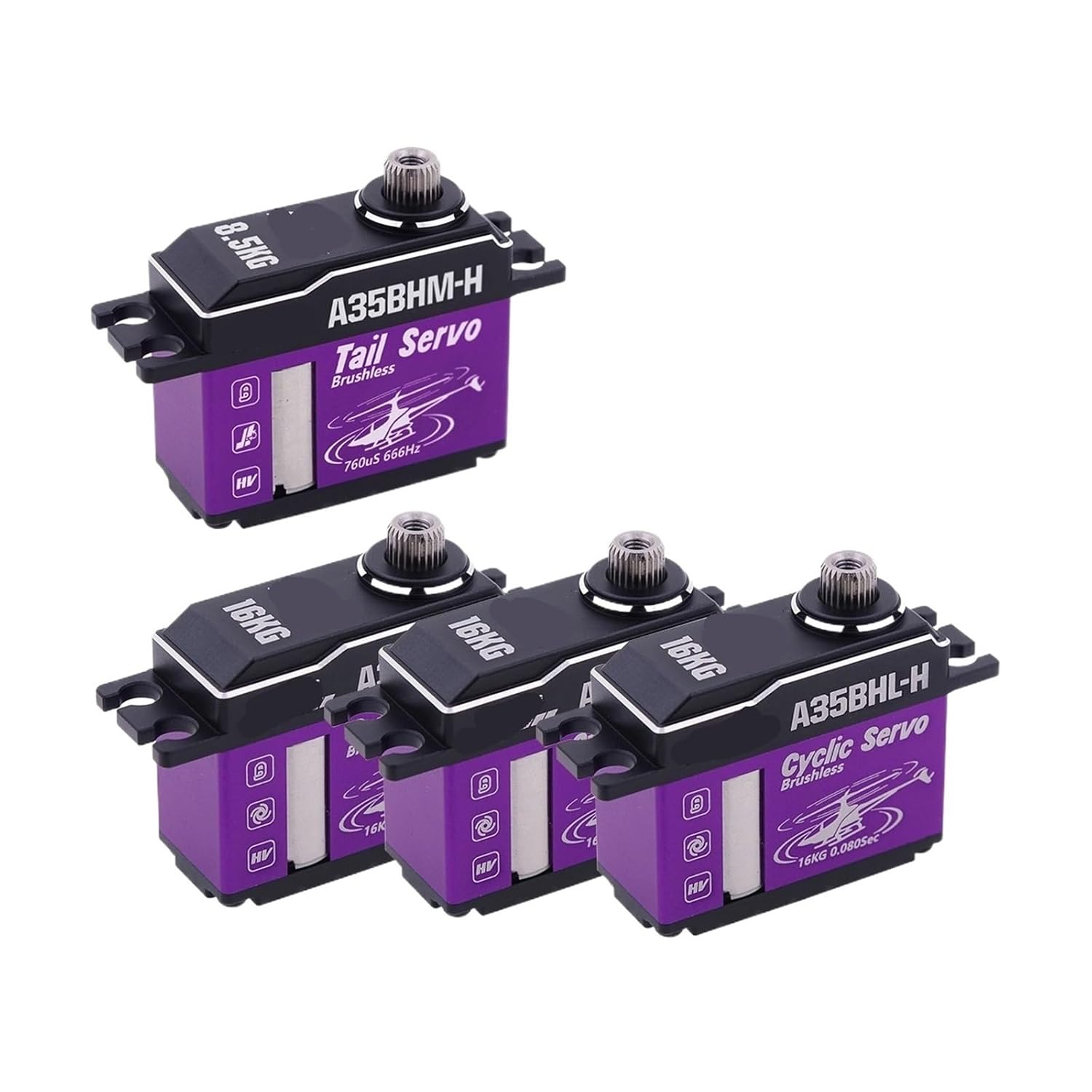 Programmable A35BHL-H A35BHM-H 16KG 18.5KG Fast High Voltage Brushless Servo Motor Suitable for 380-500 Size(Combo Set4)