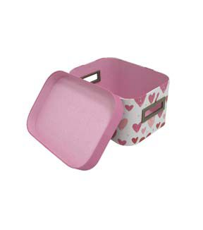 11 Red & Pink Hearts Oval Box With Cut Out Handles by Place & Time