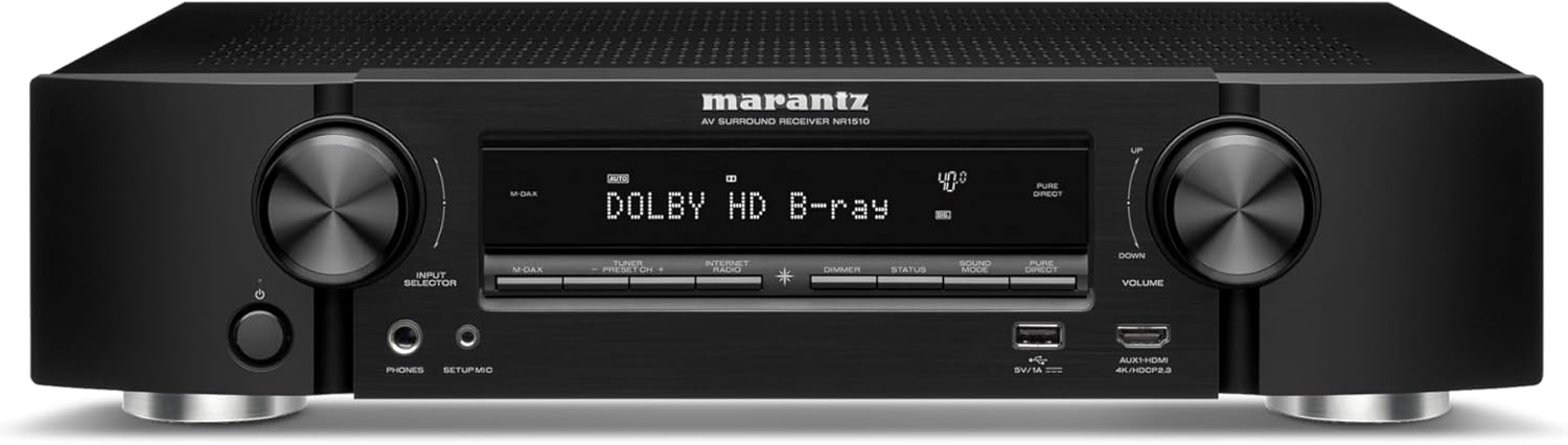 Marantz NR1510 UHD AV Receiver Slim 5.2 Channel Home Theater Amplifier