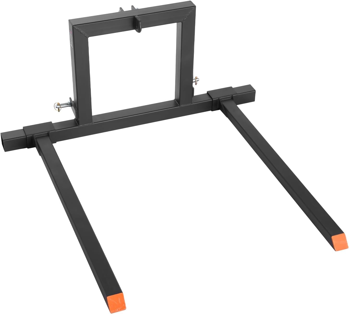 VEVOR 3 Point Hitch Pallet Forks, 1500 lbs Clamp on Pallet Forks, 50-Inch Total Length Heavy-Duty Tractor Fork with 28.9-46 Inch Adjustable Fork Width, Quick Hitch Attachments for Category 1 Tractors