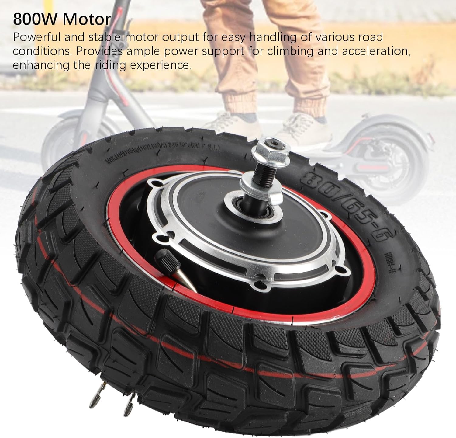 Electric Scooter Hub Motor Rear Wheel for M4 M4pro, 10 Inch 48V 800W Rear Wheel Drive Motor Replacement with Tire, Accessories, Scooter Part, Easy Installation