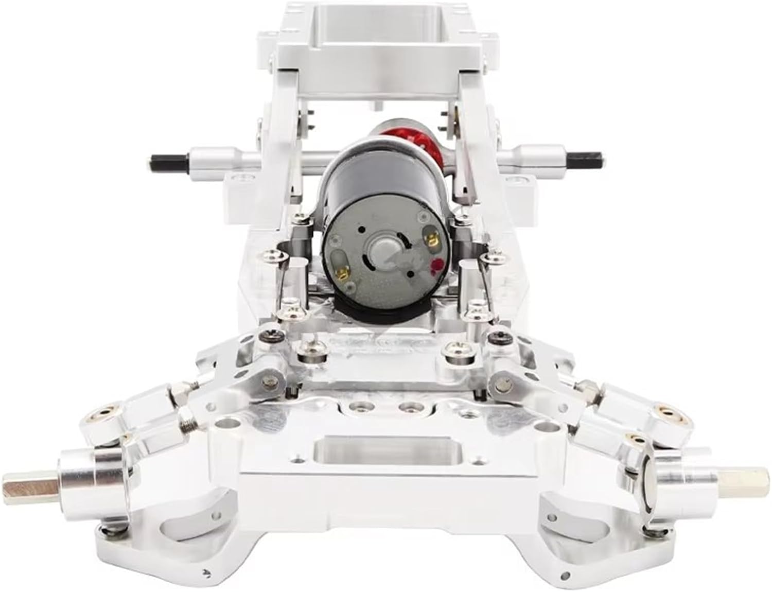 RC Crawlers Components For WPL D12 1/10 Full Metal Chassis Frame Rear Axle Gearbox Leaf Springs Steering Cup Upper Lower Swing Arm Slider Drive Shaft Bearing Kit RC Car Parts(Silver)