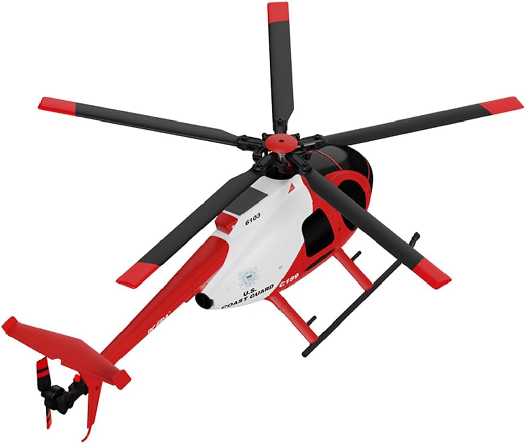 C189 MD500 Remote Control Helicopter, 1/28 Scale 4CH Single-Rotor Helicopters with 6-Axis Gyro and Brushless Motor, 2.4GHz RC Aircraft for Adults