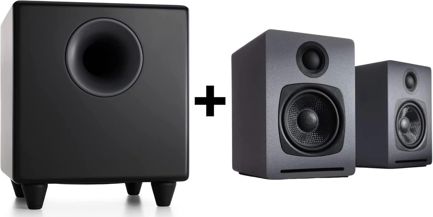 Audioengine A1 60W Bluetooth Computer Speakers with Subwoofer Black S8
