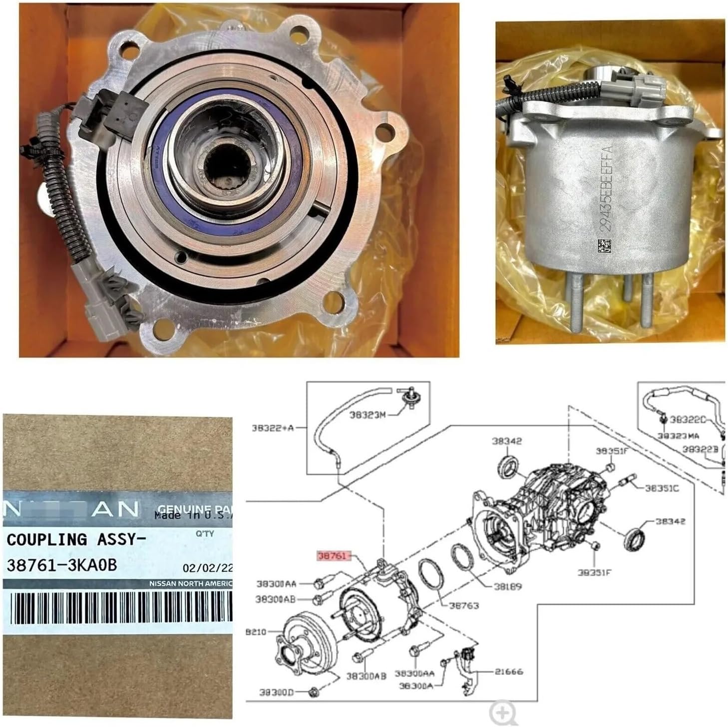 Rear Differential Coupling Compatible For Infiniti QX60 Nissan Pathfinder 387613KA0B 13-20