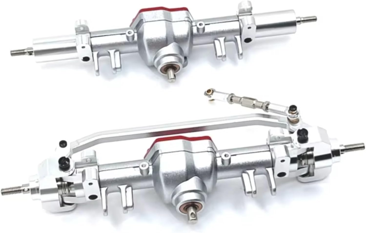 RC Axle For MN128 MN86 MN86S MN86K MN86KS 1/12 Metal Front And Rear Differential Axle Complete Set RC Crawler Car Upgrade Parts(Silver,Set)