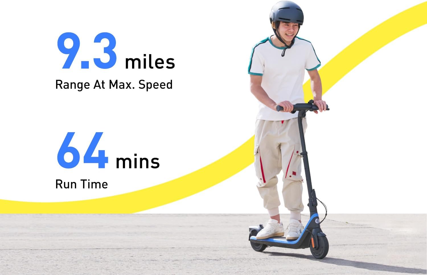 Segway Ninebot eKickScooter C2 Pro w/9.3 mi Max Range & 12.4 mph Max Speed + 80Six Dual Certified Kids Helmet