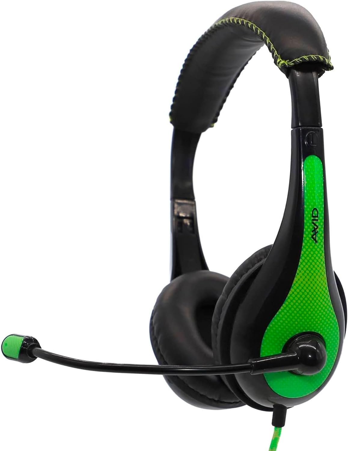 Avid Products AE-36 Headset in Green with Adjustable Boom Microphone for School, Classroom, Education, Testing and Assessment (100 Pack)