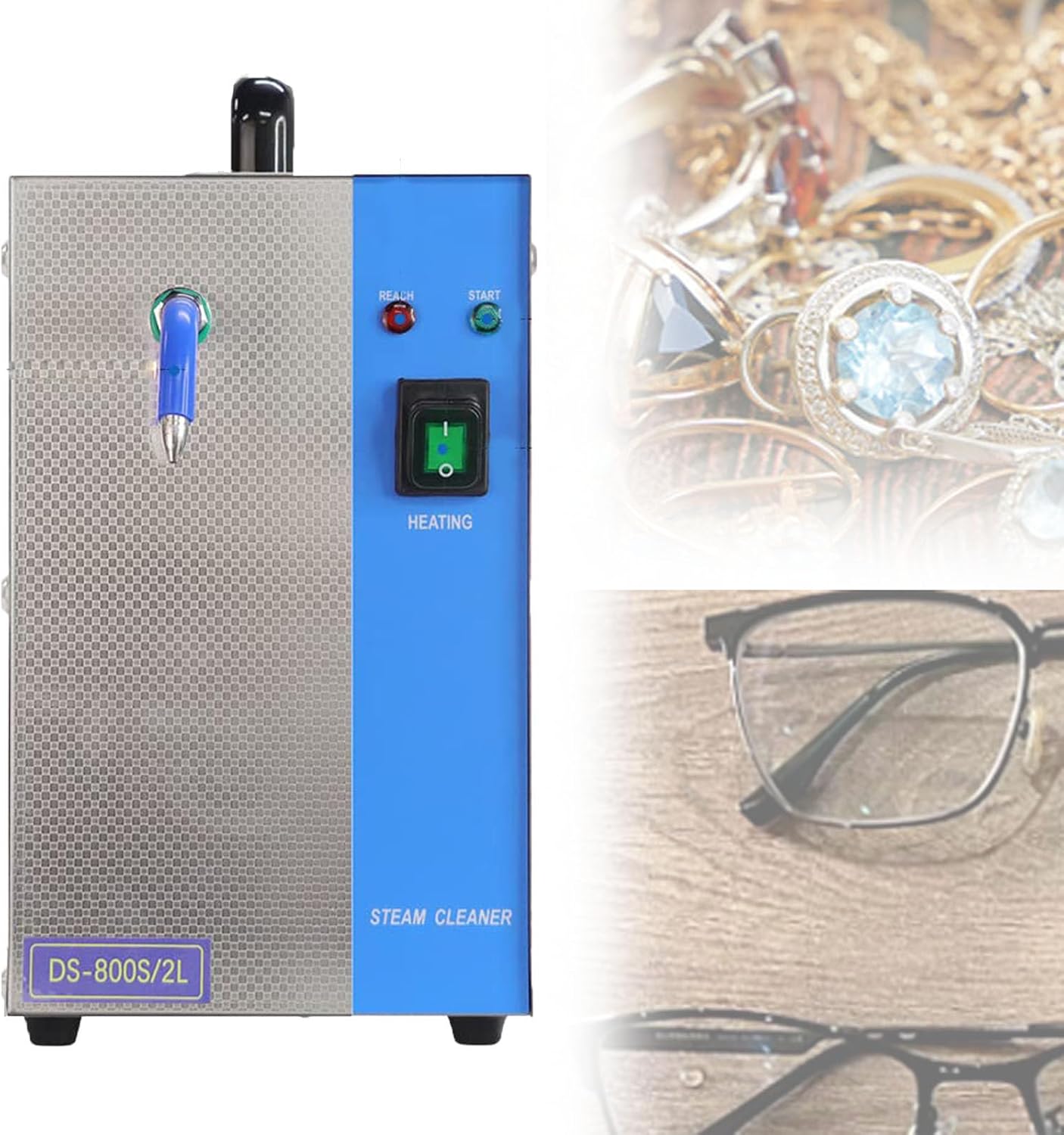 Ostreemaner 1300W Professional Jewelry Steam Cleaner, Stainless Steel Jewelry Steam Cleaner, 2L Electric Steam Jewelry Cleaner,for Cleaning Jewelry/Gold/Silver