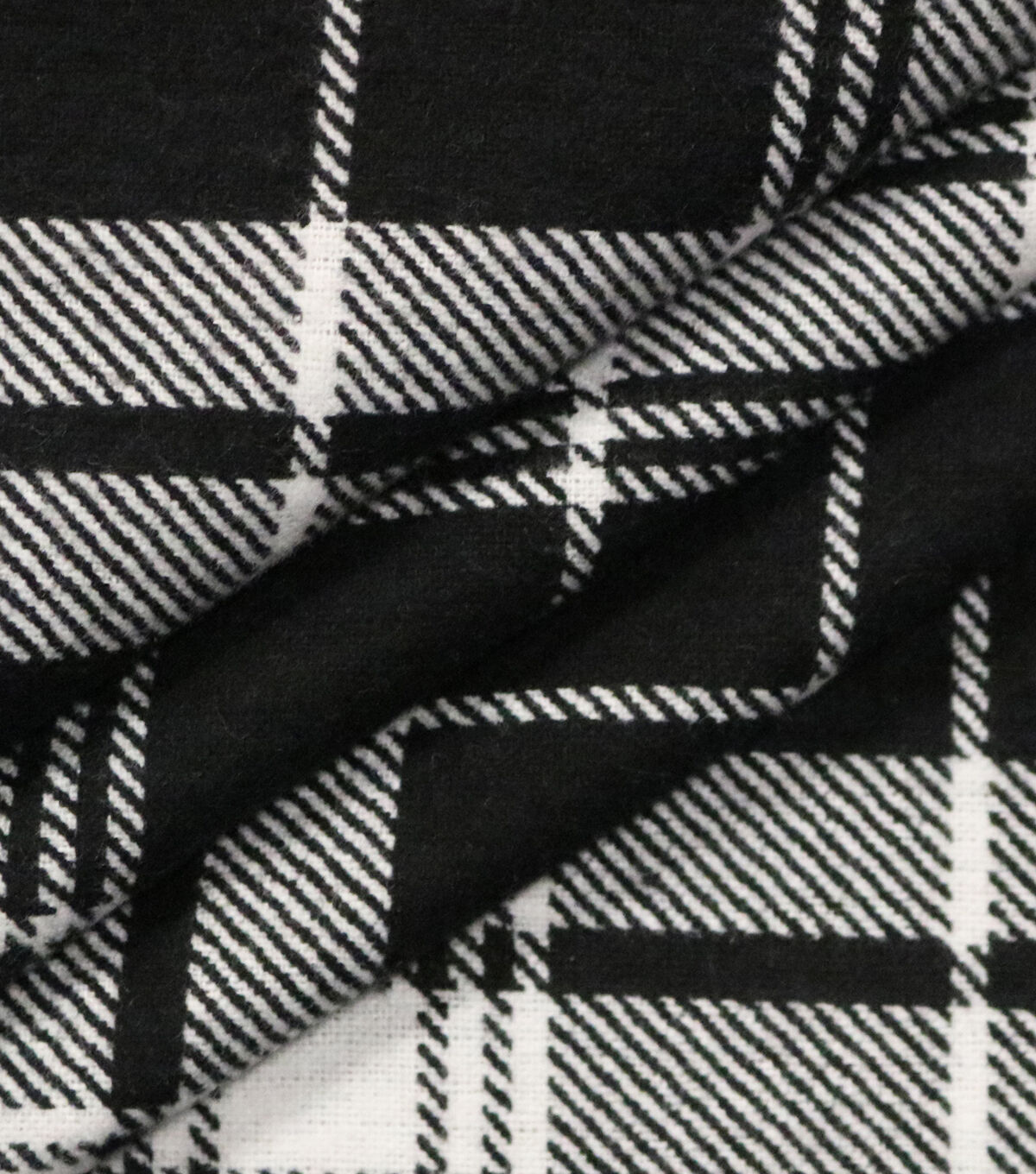 Plaid Black White 108 Wide Flannel Fabric