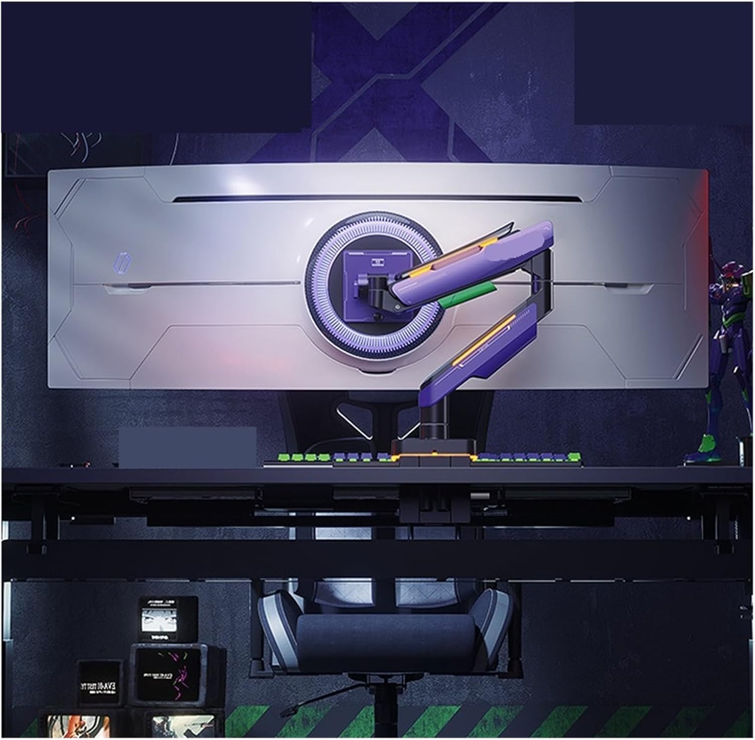 Monitor Stand T18X With Fish Screen 49-inch Stand 20kg Curved Screen Pneumatic Base(Red)