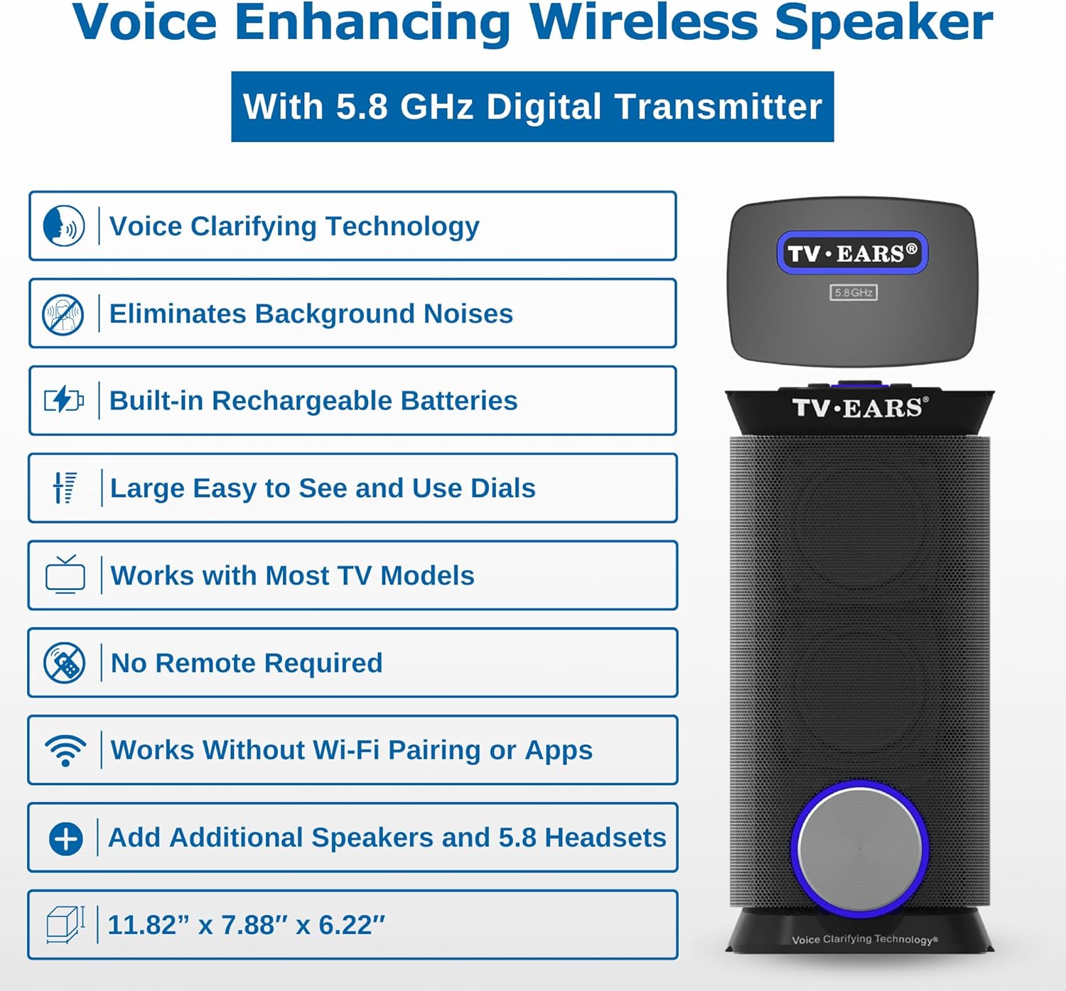TV EARS Wireless Speaker System for TV 5.8 GHz