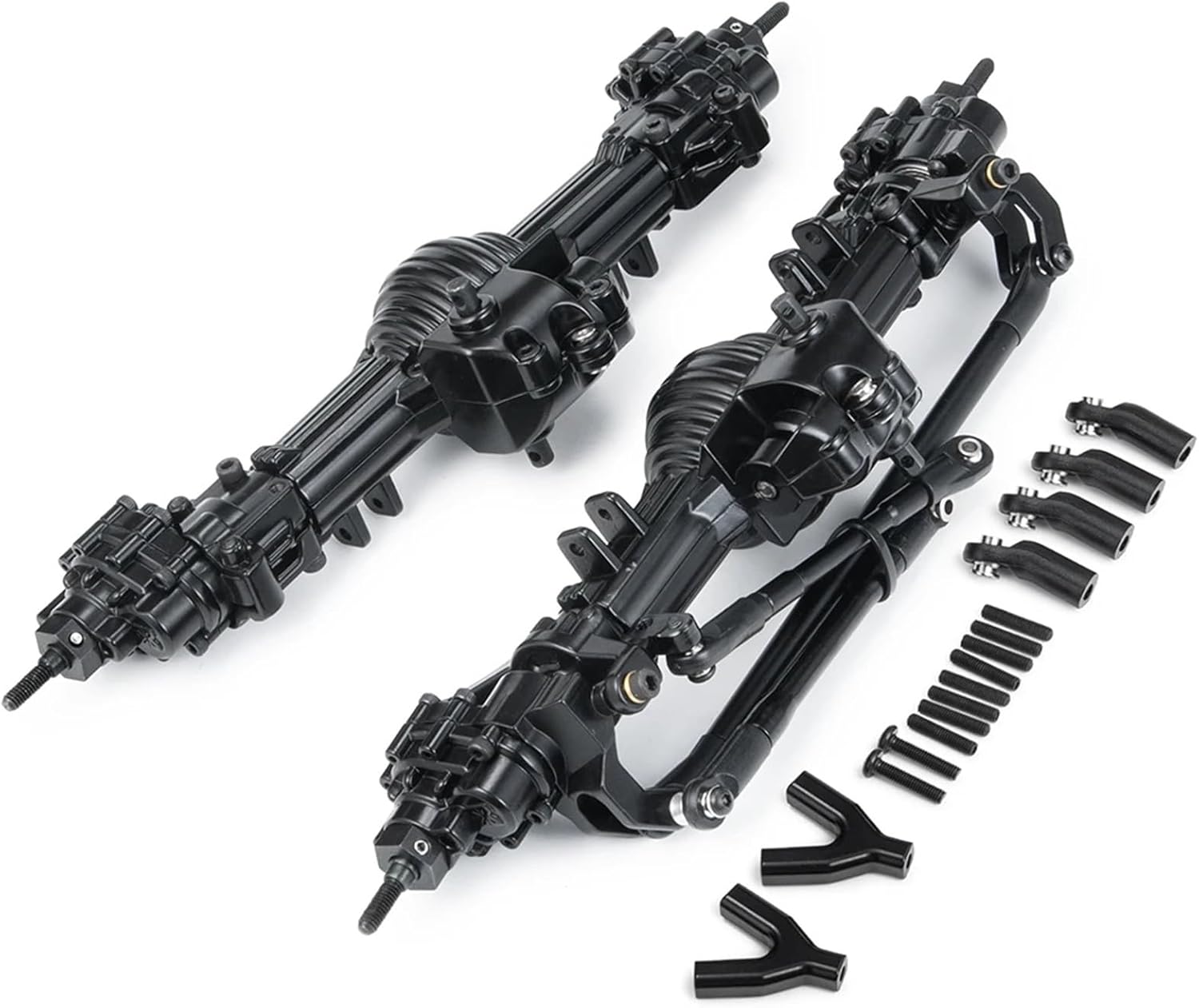 RC Vehicle Axles Compatible with Axial for SCX10 90028 RC Car Metal Front and Rear Axle 1/10 RC Crawler Car Upgrade Parts Accessories RC Car Axle Set(1 Set)