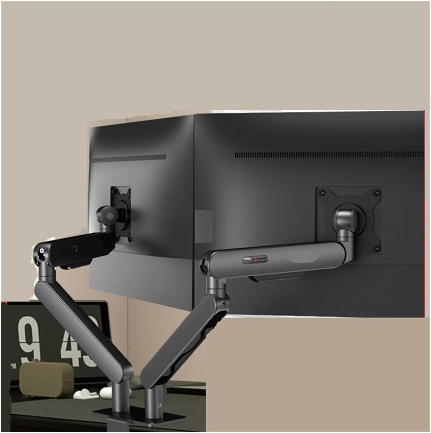 Monitor Dual Screen Bracket AM420 Rotating Lifting Display Computer arm Rack(Gray)