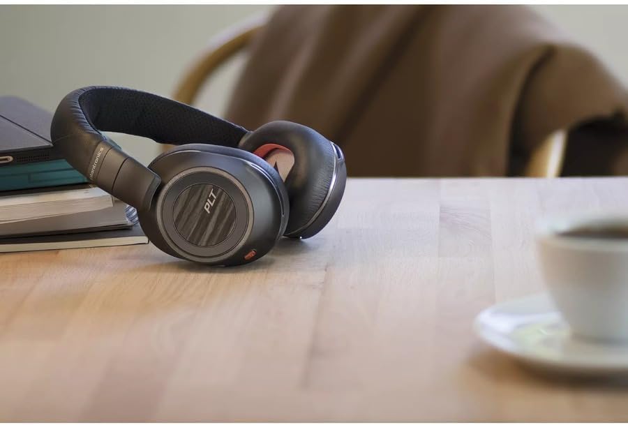 Plantronics - Voyager 8200 UC (Poly) - Bluetooth Dual-Ear (Stereo) Headset - USB-A Compatible to connect to your PC and Mac - Works with Teams, Zoom & more - Dual-Mode Active Noise Canceling