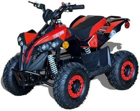 Tao Motor E-Volt Electric ATV, Red and Black, Four Wheeler Off-Road Vehicle