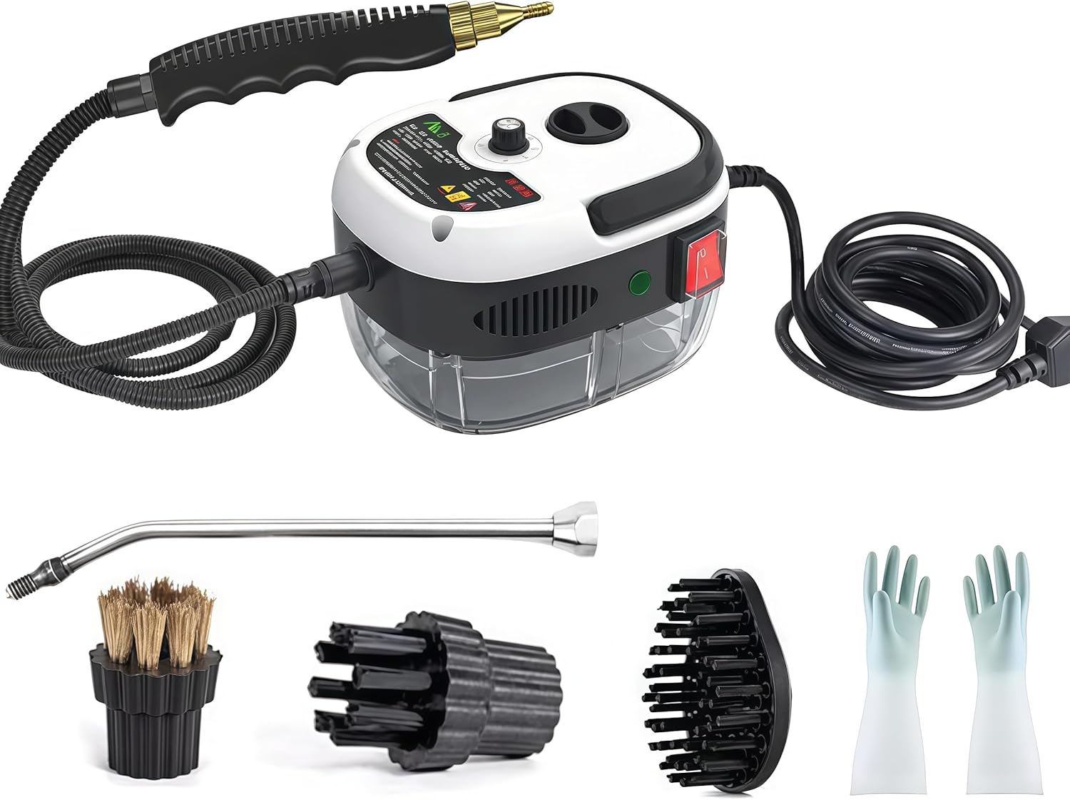 Limpiador a Vapor Presurizado De Alta Temperatura Portátil De 2500 W, 6-Level Adjustable High Pressure Steam Cleaner, 15s Heat-Up, Hand Held Steam Cleaner for Home, Carros, Muebles (White)