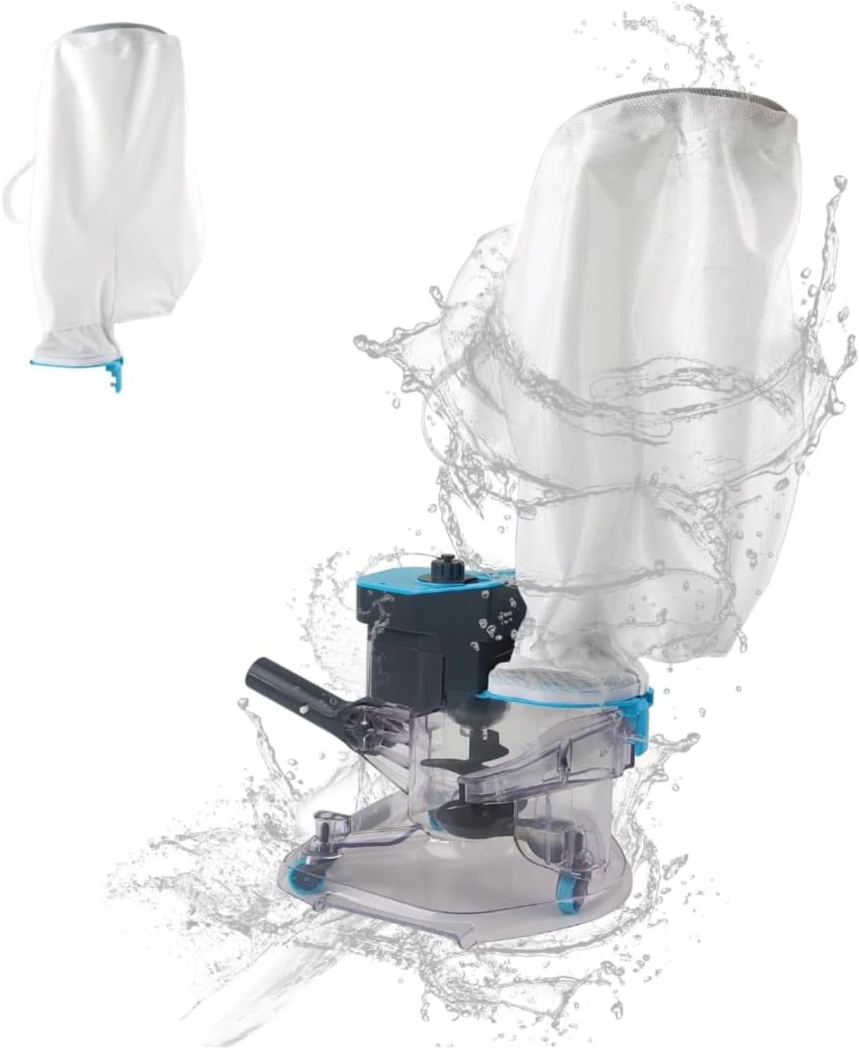 Cordless Pool Leaf Vacuum Cleaner with Dual Filter Bags for Above Ground & Inground Pools – Heavy Duty Swimming Pool Vacuum, 24GPM Strong Suction for Easy Leaf & Debris Removal